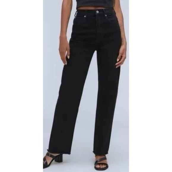 NWOT Everlane The Way High Jean "Legs for Days" Straight Leg 26/2 Long Black - Picture 1 of 12